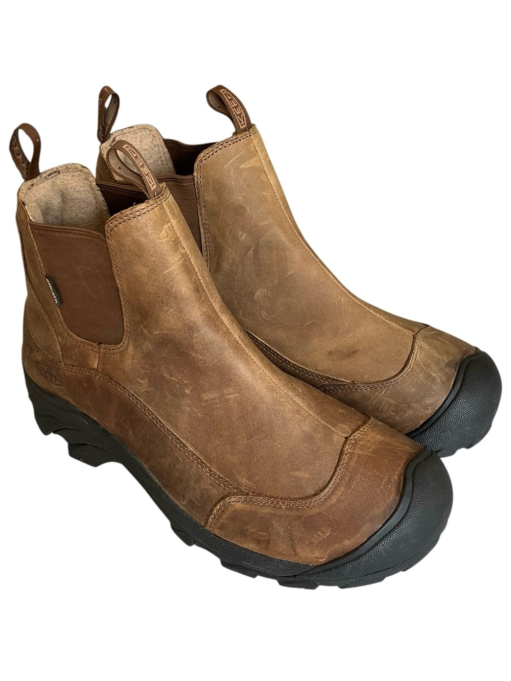 KEEN Anchorage III WP Leather Chelsea Hiking Boots Earth Men's Size 12